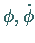 $\phi,
\dot{\phi}$