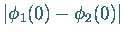 $\vert\phi_1(0) -
\phi_2(0)\vert$
