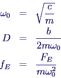 Formeln omega0, D, fE